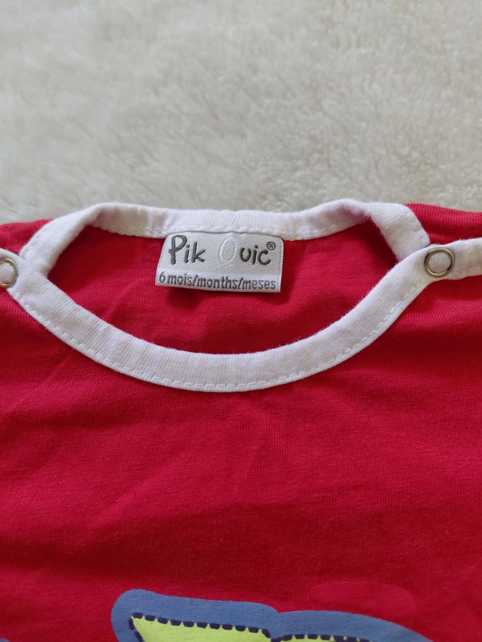 Rode pikouic T-shirt met korte mouwen 6 maanden – photo 4
